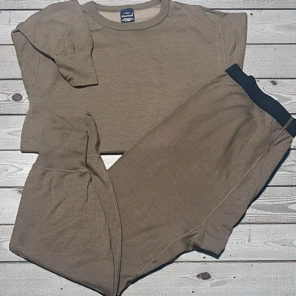 Vtg Duofold Base Layer Set XL Top Pants Wool Blend Thermax USA Army Green Men - Picture 1 of 9